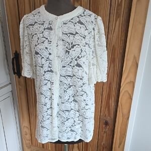 Chic Cream Lace Blouse for Women